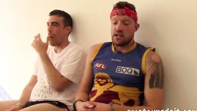 Studs dick sucking after a dirty interview and fucking hard