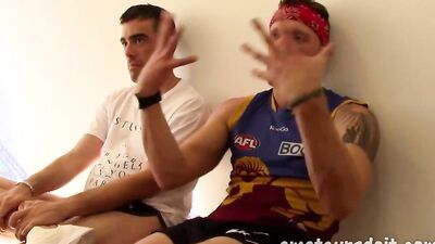 Studs dick sucking after a dirty interview and fucking hard