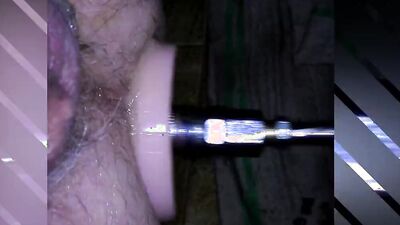 Perverted amateur lubes his asshole to take a big dildo