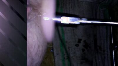 Perverted amateur lubes his asshole to take a big dildo