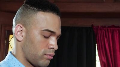 Hot jocks with sexy tattoos fuck in a rough threesome