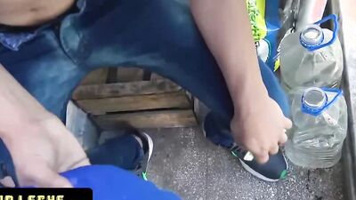 Skinny Latino takes a fat dick to suck it and anal ride