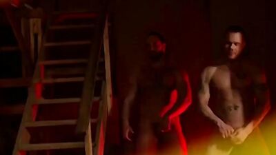 Two buff white hunk and a black stud have a threesome