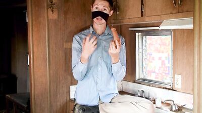 Twink fools around with a dildo and gives a blowjob tutorial