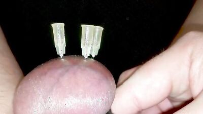 Perverted dude loves to use kinky toys on his dick and balls