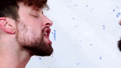 Inked dude receives a rough deepthroat before rimming and fucking