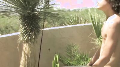 Gorgeous twinks make out outdoors and fuck in the sun