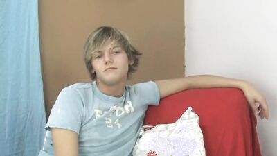 Lovely blonde dude sucked off at an interview before using sex toys