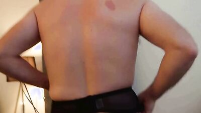 Amateur stud loves to cross dress and tease with his hard dick