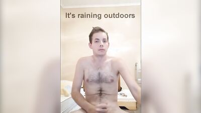 Slim and hairy amateur shows his body while jerking off