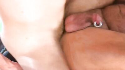 Bald stud rammed by a pool cleaner after sucking him off