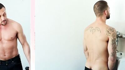 Bald stud rammed by a pool cleaner after sucking him off