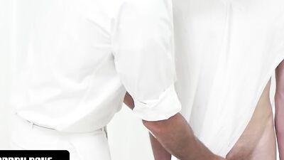 Missionary stud seduces a cute twink and sucks his dick