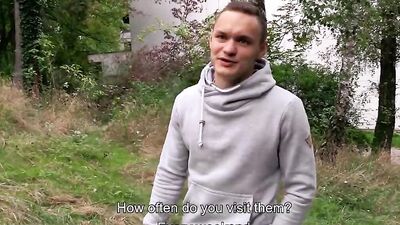 Adorable twink picked up outdoors to ride a dick POV