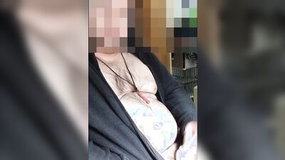 Chubby amateur relaxes and films himself stroking his hard cock