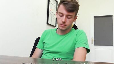 Cute twink goes to an audition to suck dick and ride it