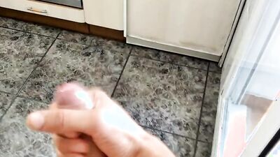 Horny stud with a huge cock makes a POV jerk off video
