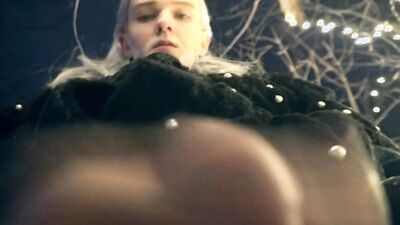 Cute blond twink pays the Witcher for his services with blowjob and anal