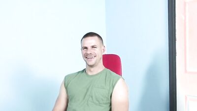 Buff white dude gags on a BBC and gets railed