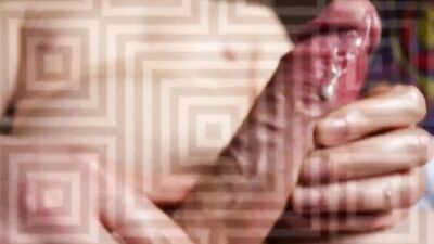 Naughty guy grabs and squeezes his hard cock for the camera
