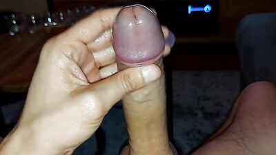 My hard cock, close-up cumshot