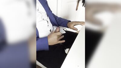Talking to the customer while I am jerking off at work