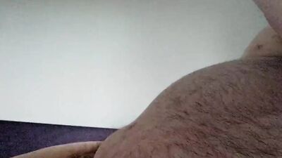 Hairy Big man with big Balls is masturbating