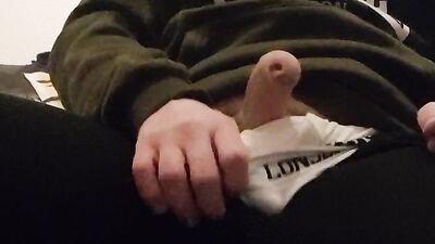 Boy plays with his dick and has fun