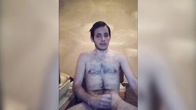 Cute amateur bloke is jerking his prick while filming himself