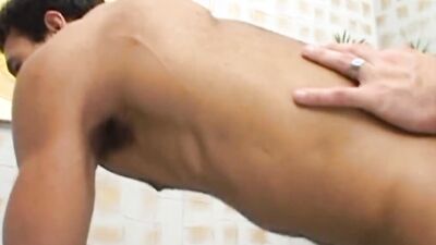 Handsome Latino is riding his mate's cock inside the bedroom