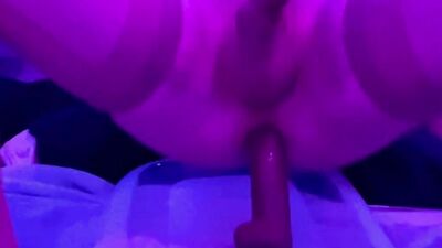Sissy gapes her ass in lingerie