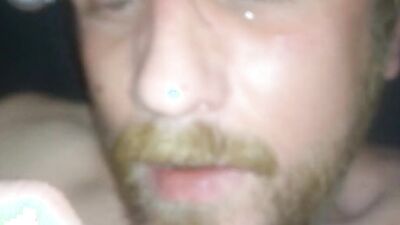 Bearded Stud Anal Dildo, Piss Drinking, Self-Facial, & Cum Play