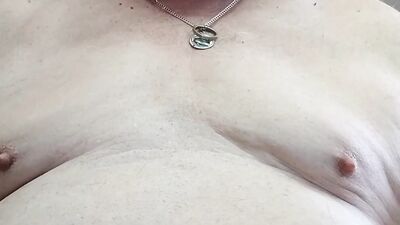 Chubby lad plays with a pecker in front of the camera