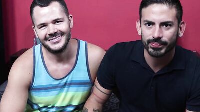 Bearded Handsome Latino Sucks A Huge Hunk Cock