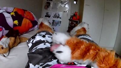 Fursuiter POV masturbating and moaning