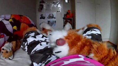 Fursuiter POV masturbating and moaning