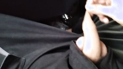 Dirty Man Masturbating Big Fat Cock in Car at Work Break! Hot!