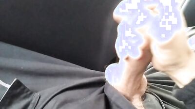 Dirty Man Masturbating Big Fat Cock in Car at Work Break! Hot!