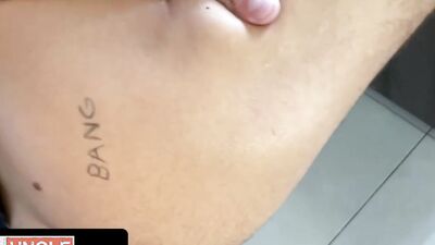 Lovely twink with purple hair drilled hardcore in the kitchen