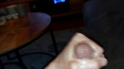 Lubed cock is getting very hard