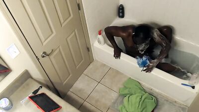 Black hot guy shaved has body