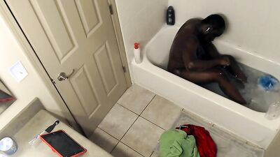 Black hot guy shaved has body