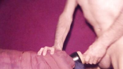XXX Pillow Humping with a Fleshlight, Cum, xxxprecum, 8 inch uncut cock, precum dripping, solo male masturbation, oiled