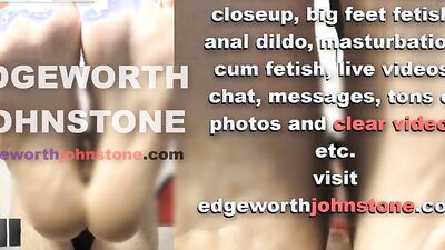 EDGEWORTH JOHNSTONE – foot rubbing, CENSORED, Mature crossdresser, male foot fetish with sexy feet