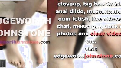 EDGEWORTH JOHNSTONE – foot rubbing, CENSORED, Mature crossdresser, male foot fetish with sexy feet