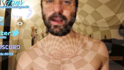 Bearded lad is having fun in front of the camera