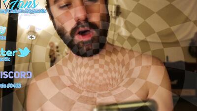 Bearded lad is having fun in front of the camera