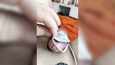 Hung dude teases with his monster cock and plays with it
