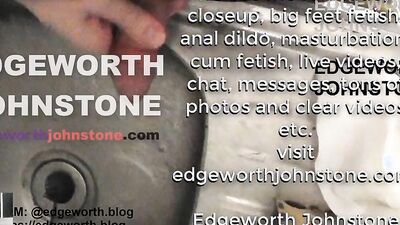 EDGEWORTH JOHNSTONE Tranny red head anal dido cumshot - Gay crossdresser in red wig ass fucking himself