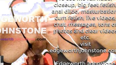 EDGEWORTH JOHNSTONE Tranny red head anal dido cumshot - Gay crossdresser in red wig ass fucking himself